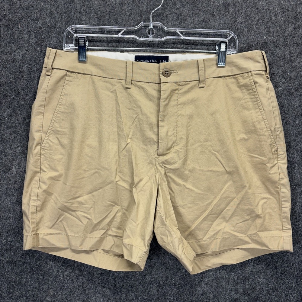 Abercrombie and Fitch Chino Shorts Men's 34 x 5" Inseam Tan Stretch New